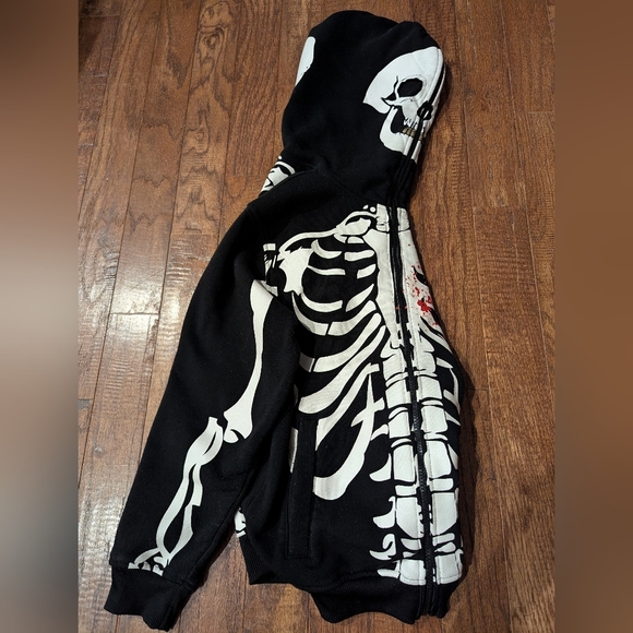 mecca clothing co skeleton Full face mask hoodie! Youth Size 10/12 - Picture 6 of 8